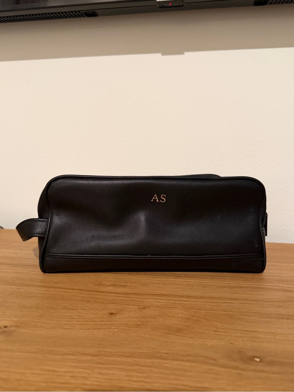 Leatherology Double Zip Premium Leather Toiletry Bag Dopp Kit